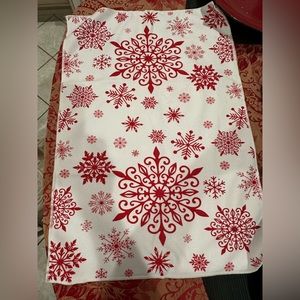 Red And White Snowflake Kitchen Dish Towel For Christmas Holiday Winter New